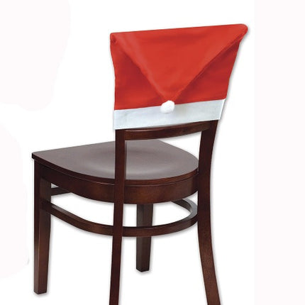 Red & White Felt Santa Hat Chair Cover