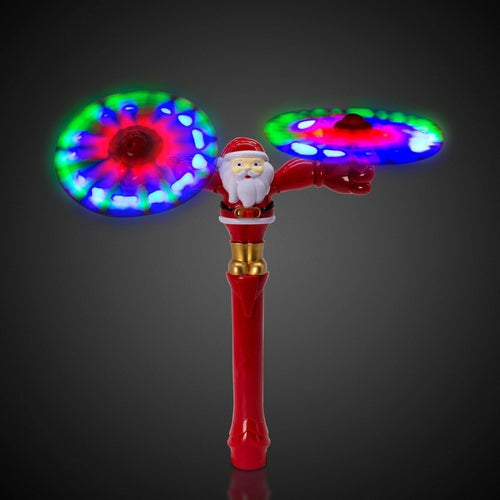 LED Light Up 10 Inch Santa Swivel Dual Spinner