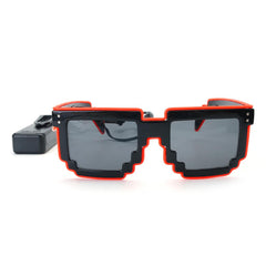 Red Light Up Pixel Meme Sunglasses