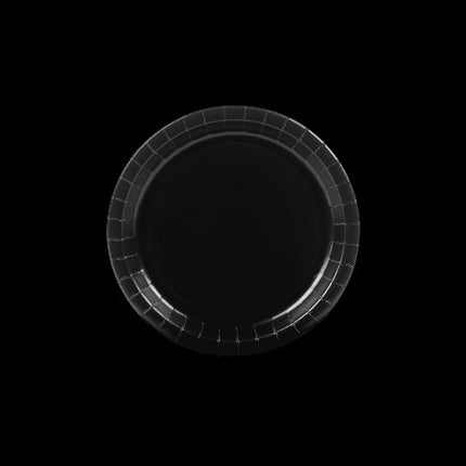 Black Round Paper Dessert Plates