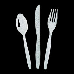 Silver Glitter Plastic Cutlery Sets