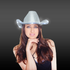 LED Light Up Flashing White Cowboy Hat With Sequins