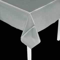 Silver Rectangle Plastic Tablecloth
