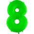 40" Number 8 - Neon Lime Green Foil Mylar Balloon