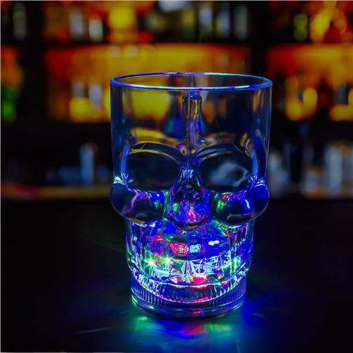 LED Light Up Flashing 14 Oz Skull Mug - Multicolor