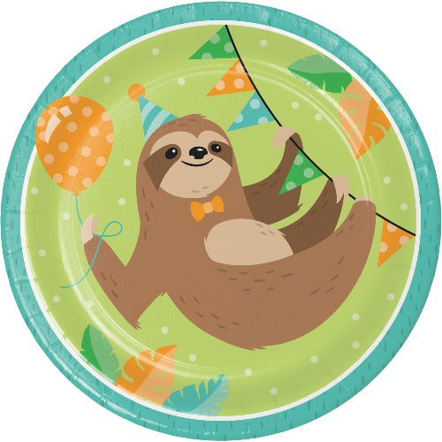 Sloth Party Paper Dinner Plates