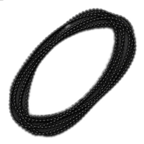 Smooth Round Opaque Bead Mardi Gras Necklace Black
