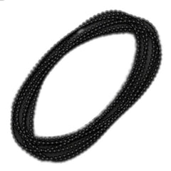 Black Smooth Round Opaque Bead Mardi Gras Necklace
