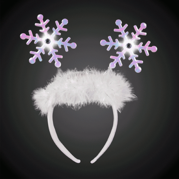 LED Flashing Snowflake Head Boppers Headband