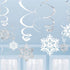 Snowflake Metallic Swirl Decorations - 12 Pieces Per Pack