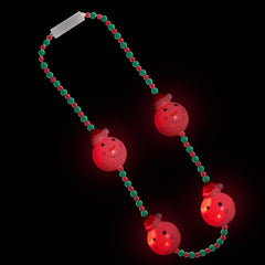 LED Light Up 34 Inch Snowman Bead Necklace