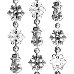 Snowmen Snowflake Bead Necklace Pack Of 12