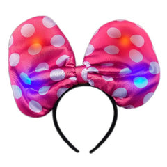 Light Up Pink Soft Bow Headband