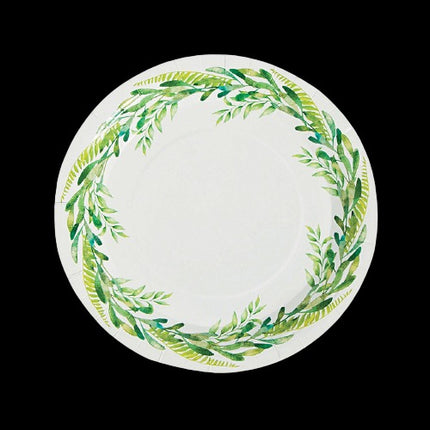 Spring Greenery Paper Dinner Plates