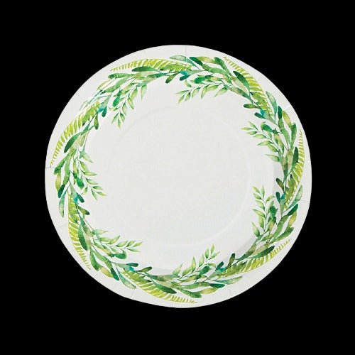 Spring Greenery Paper Dinner Plates