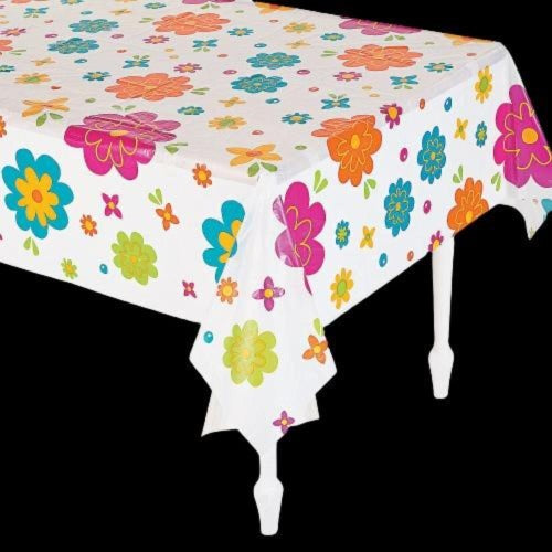 Spring Flower Plastic Tablecloth