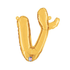 14  Script Letter  V  Gold (Air-Fill Only)