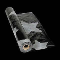 Silver Star Black Plastic Tablecloth Roll - 100 Feet