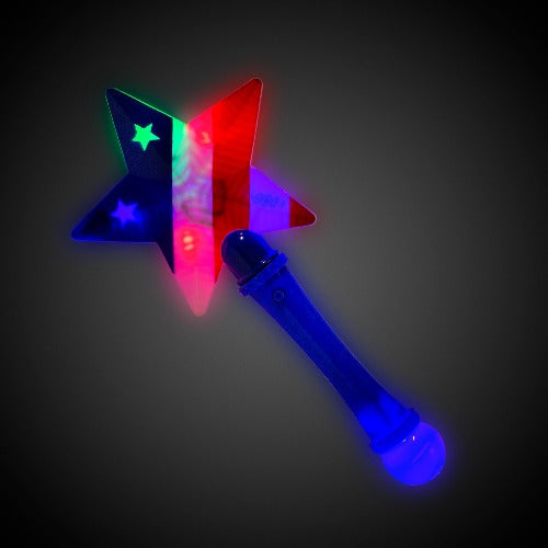 LED Light Up Flashing Star Prism Wand | PartyGlowz