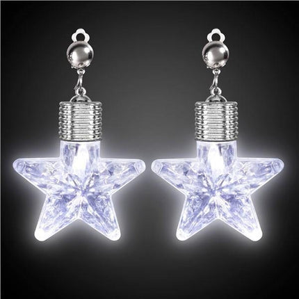 LED Light Up Star Shape Clip-On Earrings 1 Set