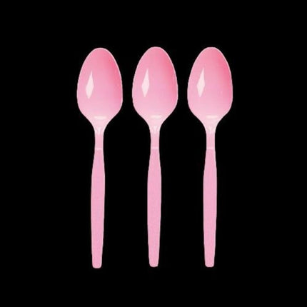 Candy Pink Color Plastic Spoons