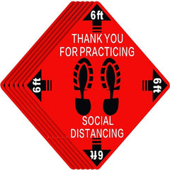 12 Inch Square Social Distancing Floor Decals - Pack of 6