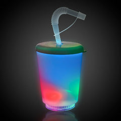 Light Up LED No-Spill Glowing Drink Cup with Lid