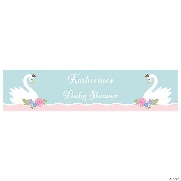 Sweet Swan Baby Shower Paper Custom Banner