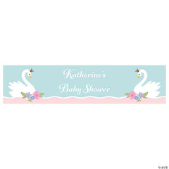 Sweet Swan Baby Shower Paper Custom Banner