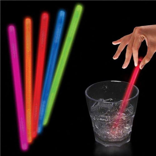 5 Inch Glow In the Dark Swizzle Sticks - Red