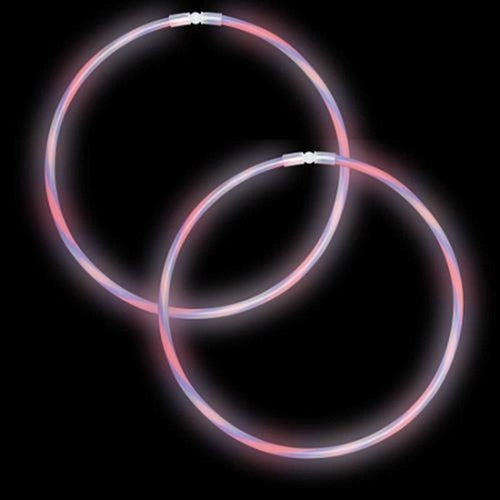 22 Inch Premium Swirl Glow Stick Necklaces - Red White Blue