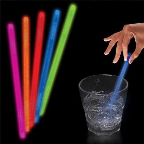 5 Inch Glow In the Dark Swizzle Sticks - Blue