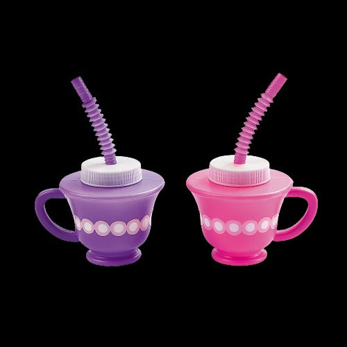 8 Oz Tea Party Novelty Cups with Straws