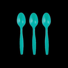 Teal Lagoon Plastic Spoons