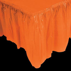 Pleated Orange Table Skirt
