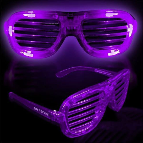 LED Light Up Purple Slotted Rock Star Sunglasses