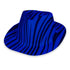 Royal Blue Animal Print Striped Fedora Hat