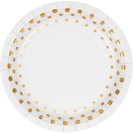 7" Gold Confetti Dessert Plates