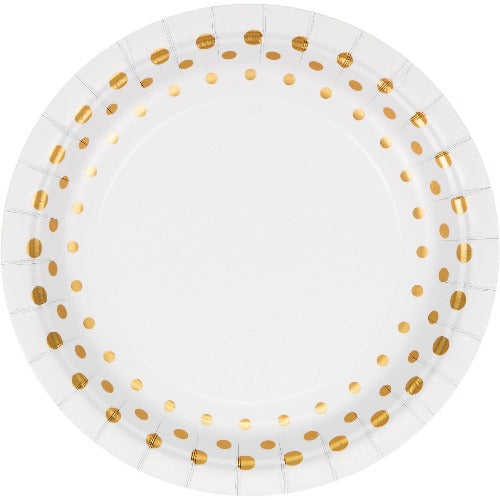 7 Gold Confetti Dessert Plates