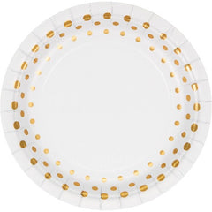 7" Gold Confetti Dessert Plates