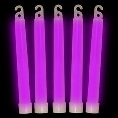 6 Inch Ultra-Bright Emergency Industrial Grade Purple Glow Sticks - Pack of 12