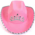 Stylish Velvet Cowboy Hat with Tiara