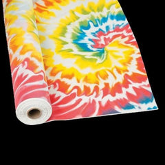 Tie Dye Plastic Tablecloth Roll - 100 Feet