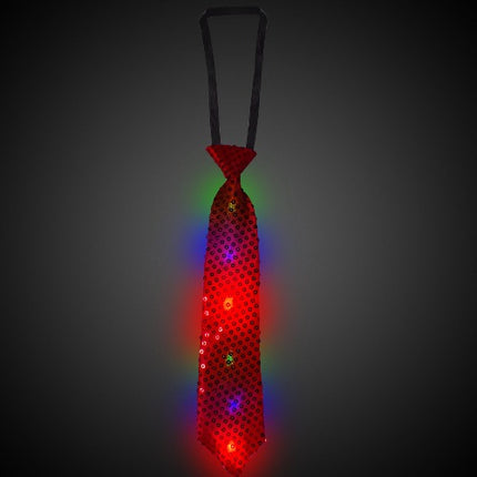 Multi-Color LED Red Sequin Necktie