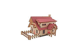 Natural Wood 3D Puzzle Ranch House Craft Building Set