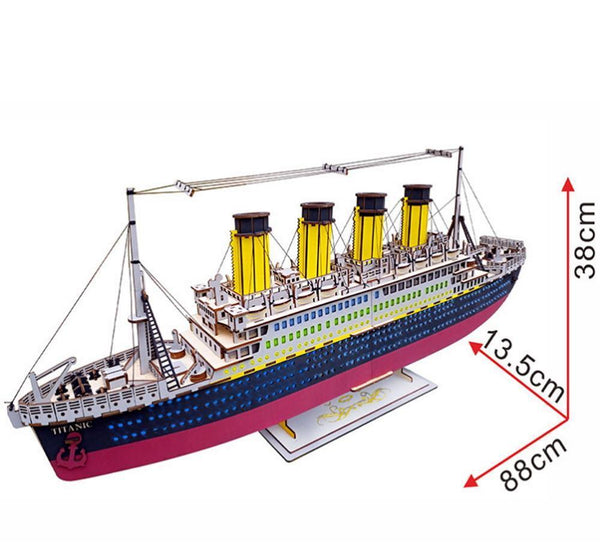 Natural Wood 3D Puzzle Titanic Ship 35 Long Craft Building Set