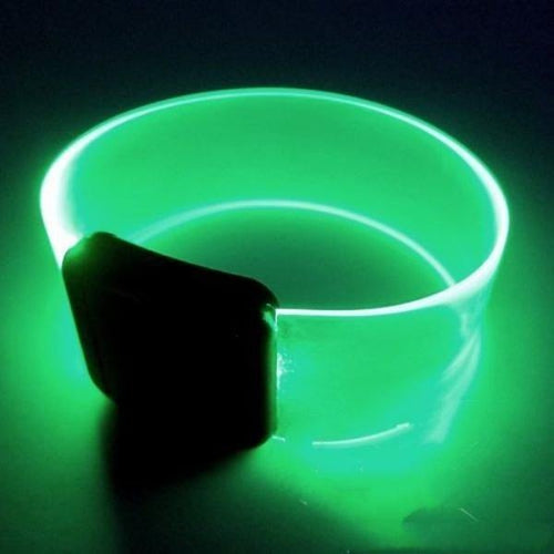 LED Light Up Clear Green Bracelets with Magnetic Clasp