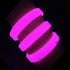 8 Inch Triple Wide Glow Bracelets/Wristbands - Pink