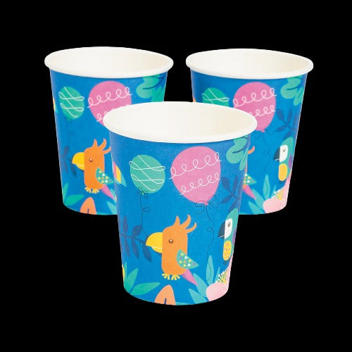 6 Oz Tropical Toucan & Parrot Paper Cups