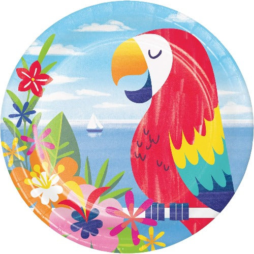 Tropical Party Parrot Dinner Plates